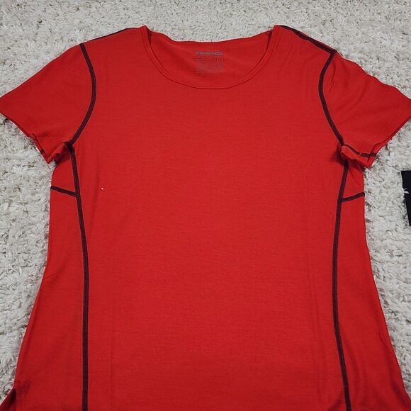 Point 6 Merino Wool Top Womens Large Red Breeze Athletic Fit Soft Active Tshirt - Picture 5 of 11